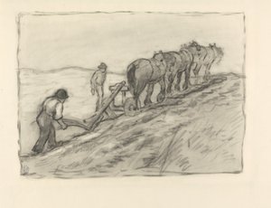 Ploughing the Hillside, c.1905 by Robert Polhill Bevan